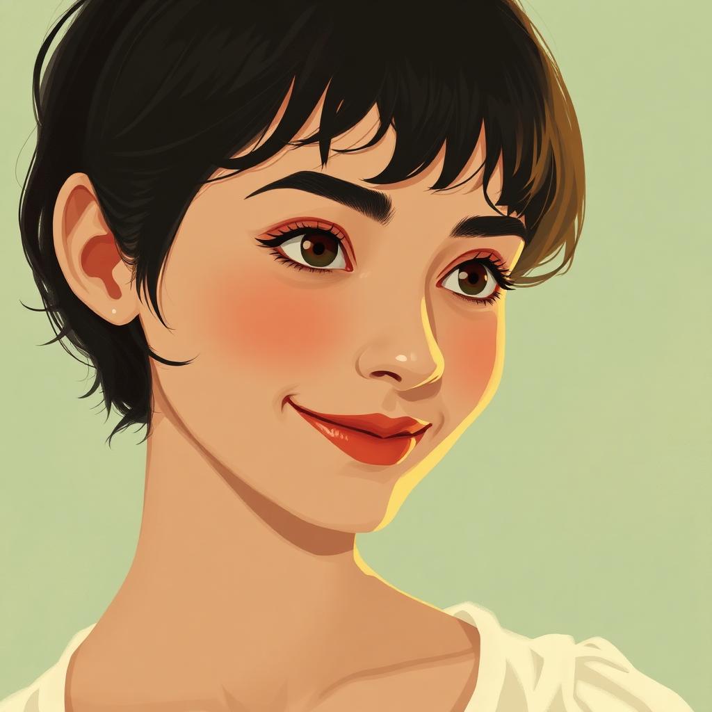 Stylized portrait inspired by Amélie Poulain