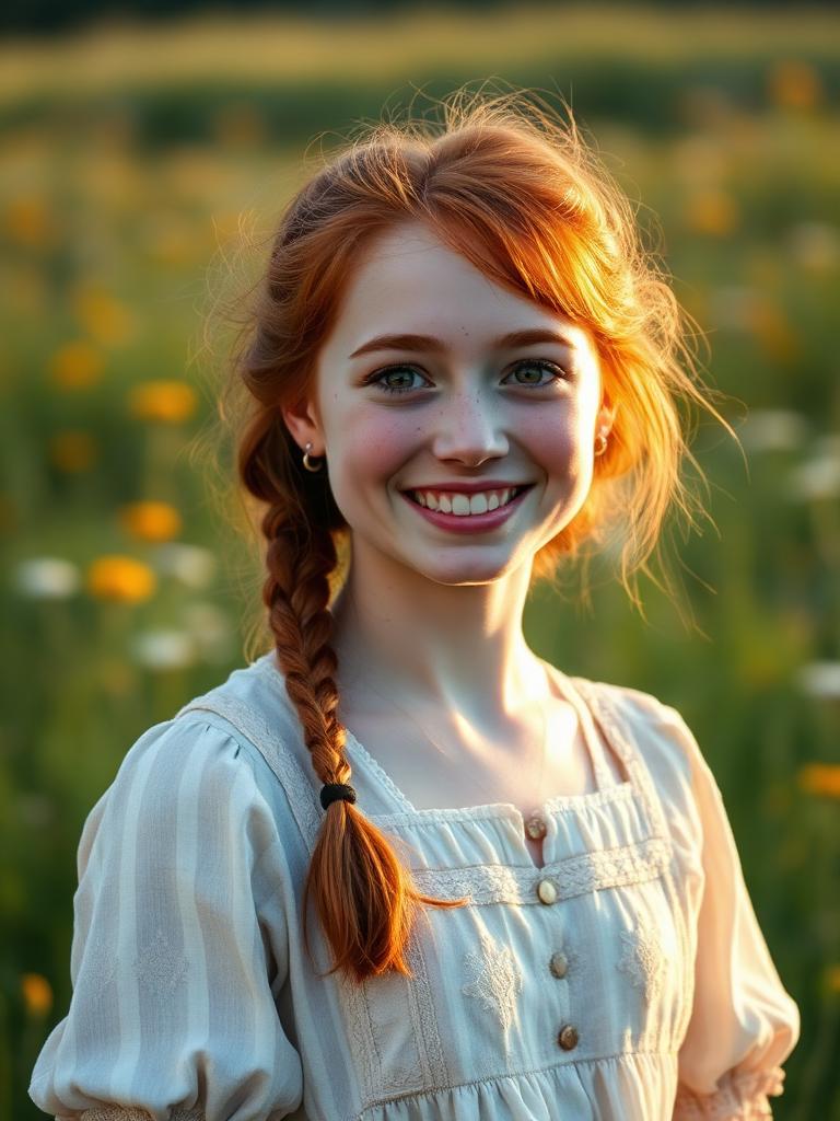 Stylized portrait inspired by Anne Shirley