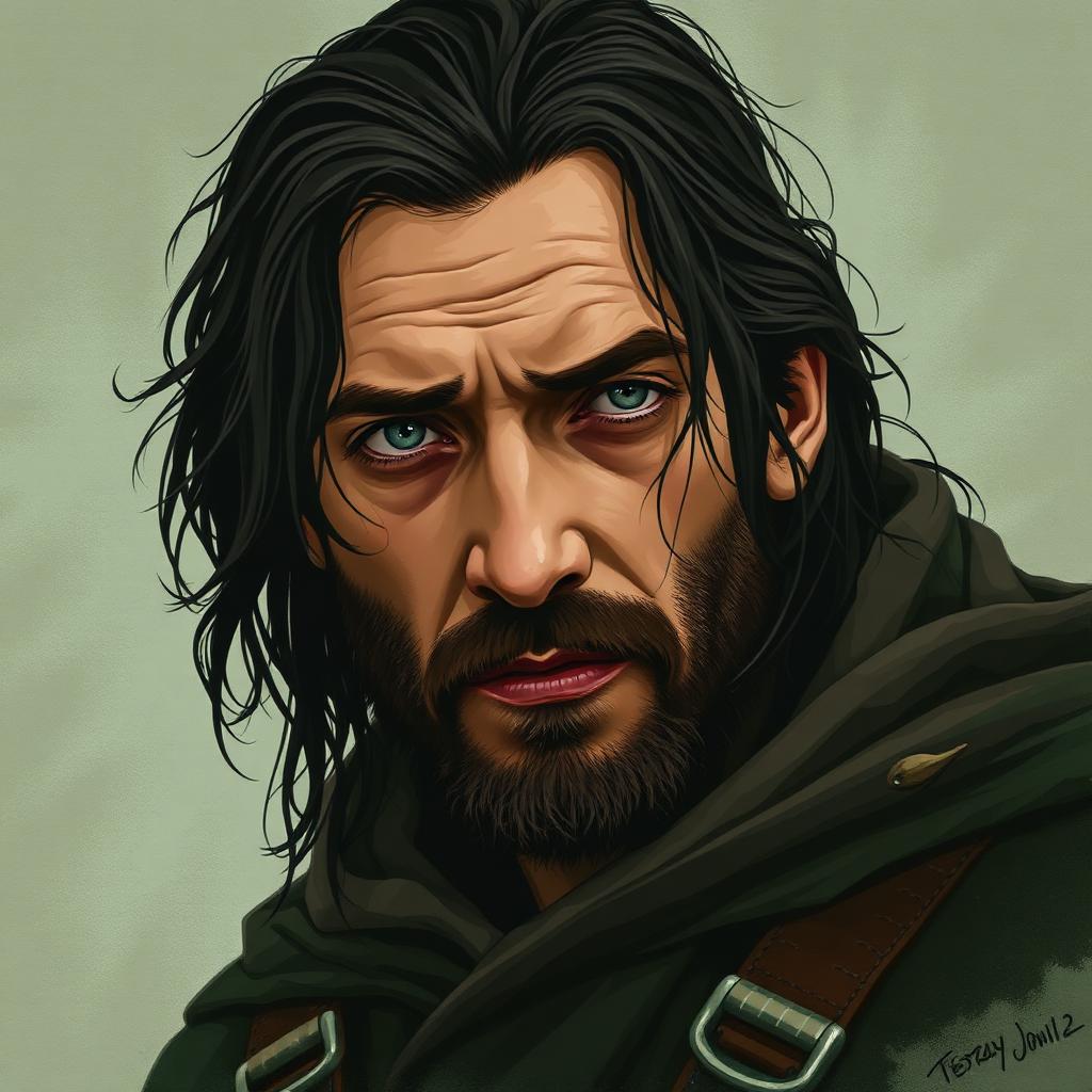 Stylized portrait inspired by Aragorn
