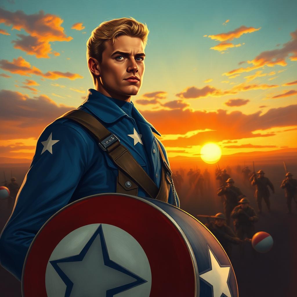 Stylized portrait inspired by Captain America