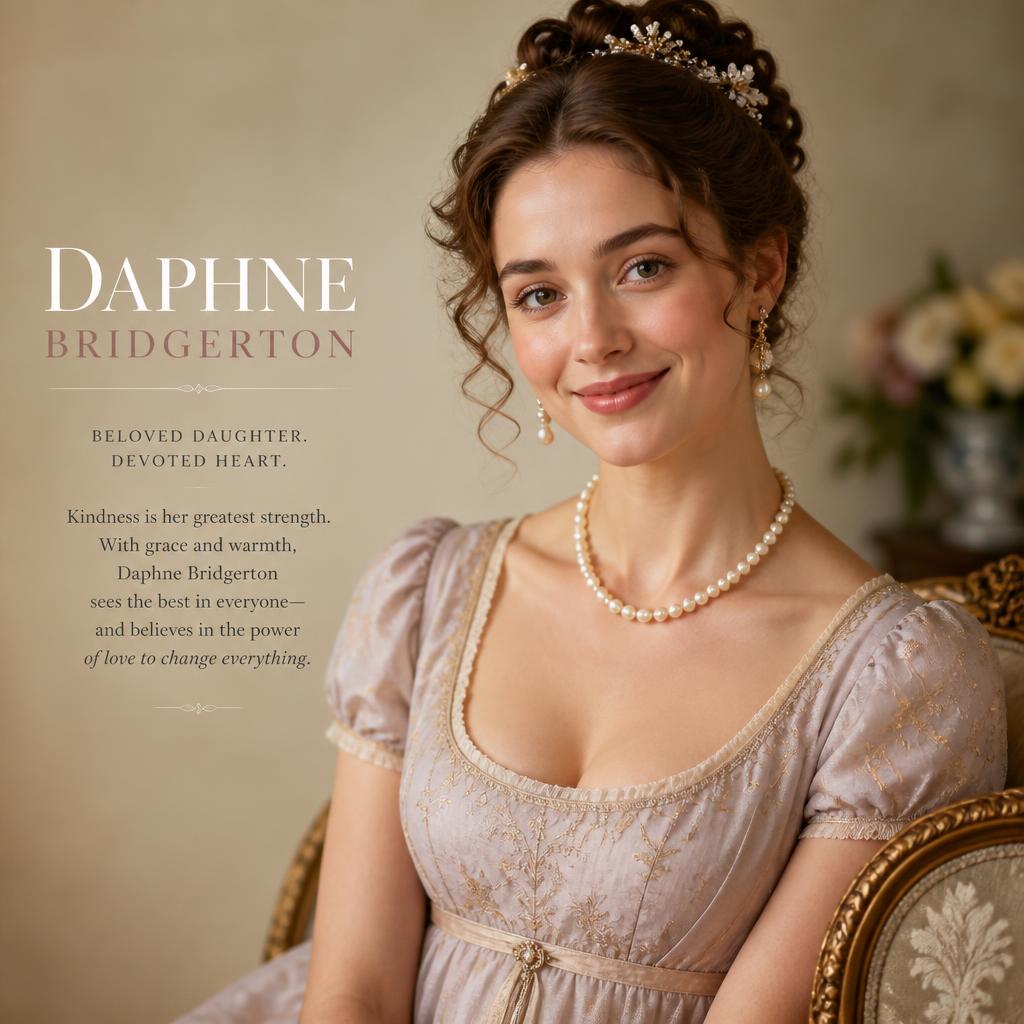 Stylized portrait inspired by Daphne Bridgerton