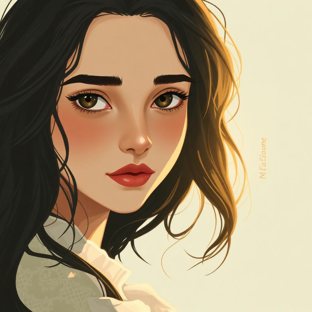 Stylized portrait inspired by Fern