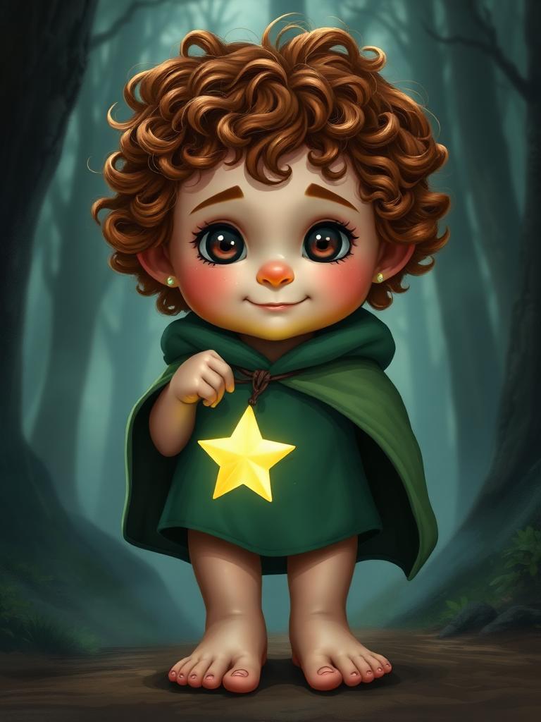 Stylized portrait inspired by Frodo Baggins
