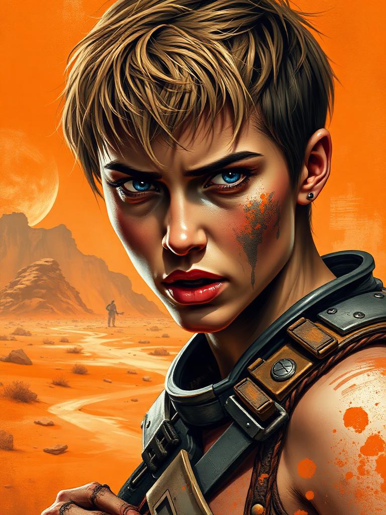 Stylized portrait inspired by Furiosa