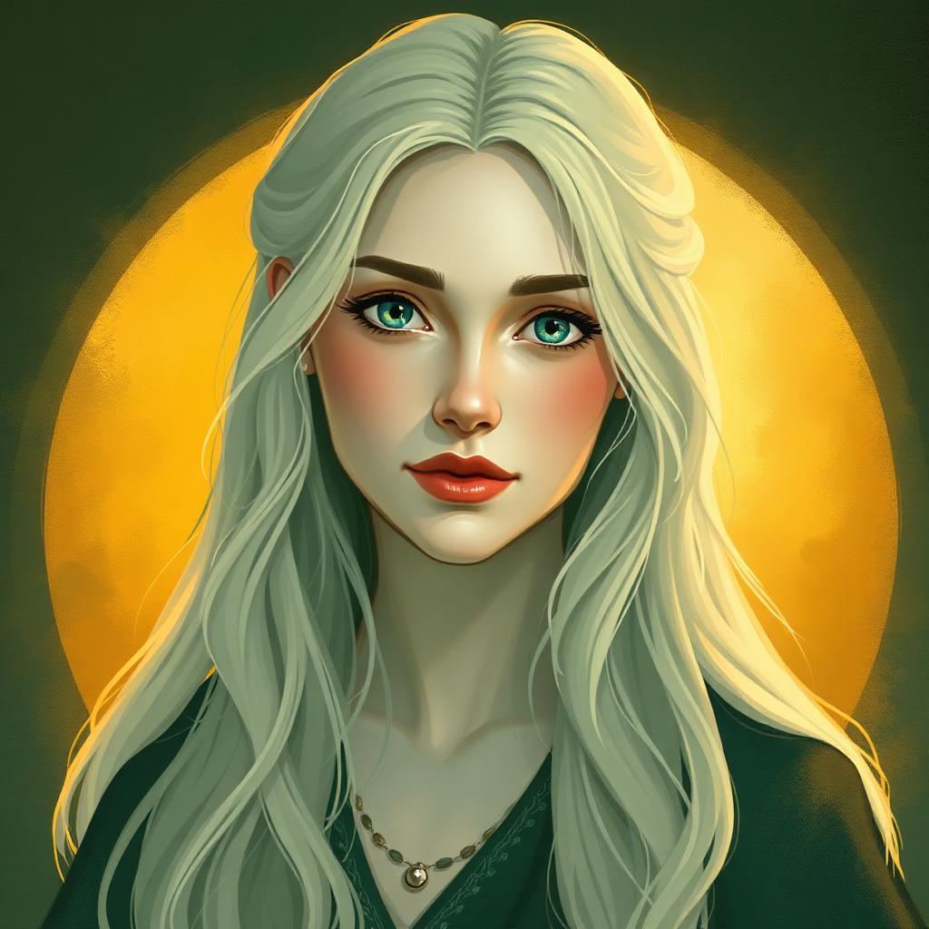 Stylized portrait inspired by Galadriel