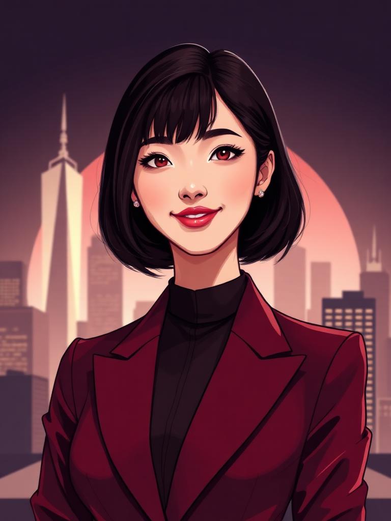 Stylized portrait inspired by Hong Cha-young
