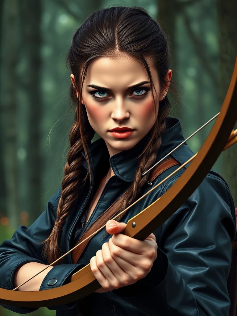 Stylized portrait inspired by Katniss Everdeen
