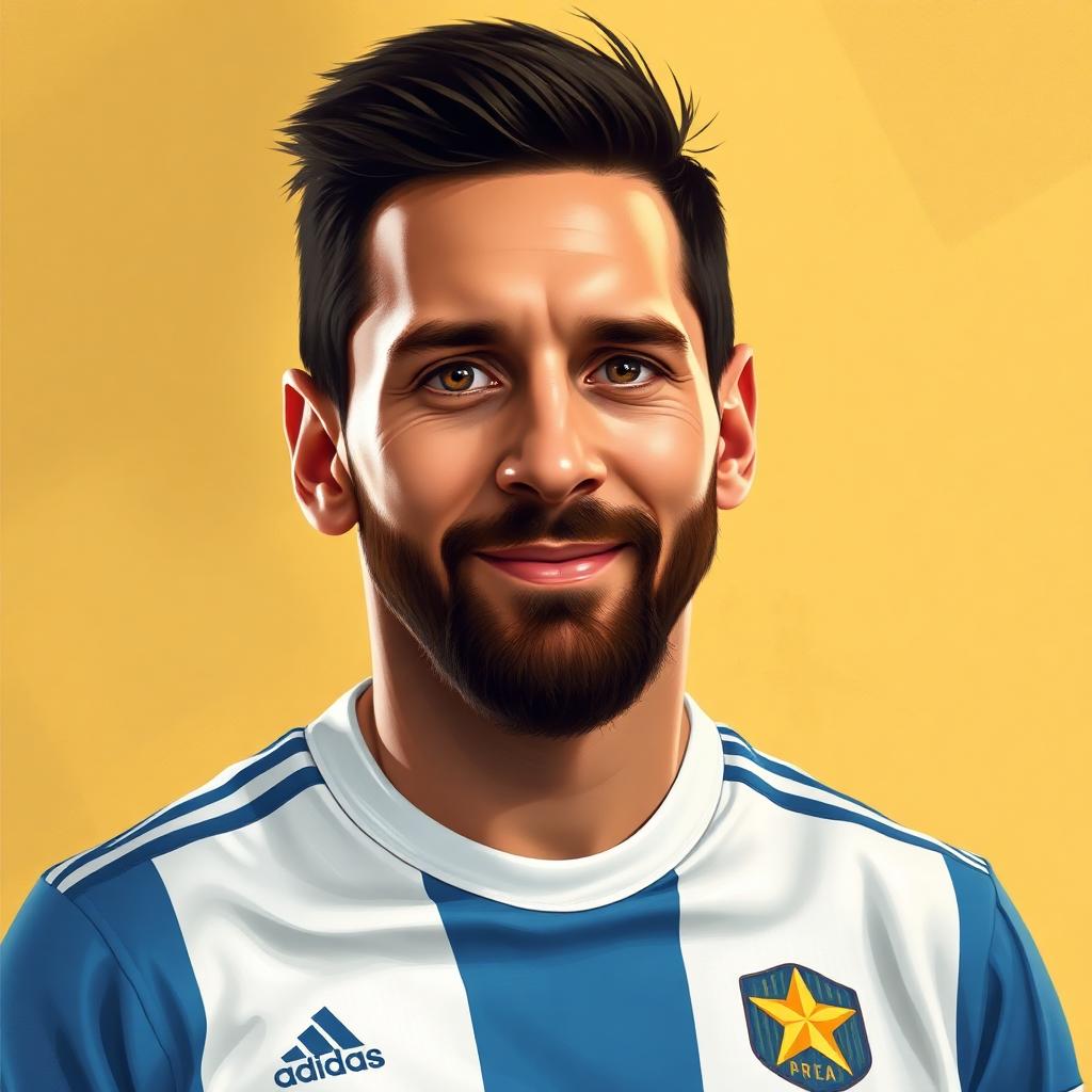 Stylized portrait inspired by Lionel Messi