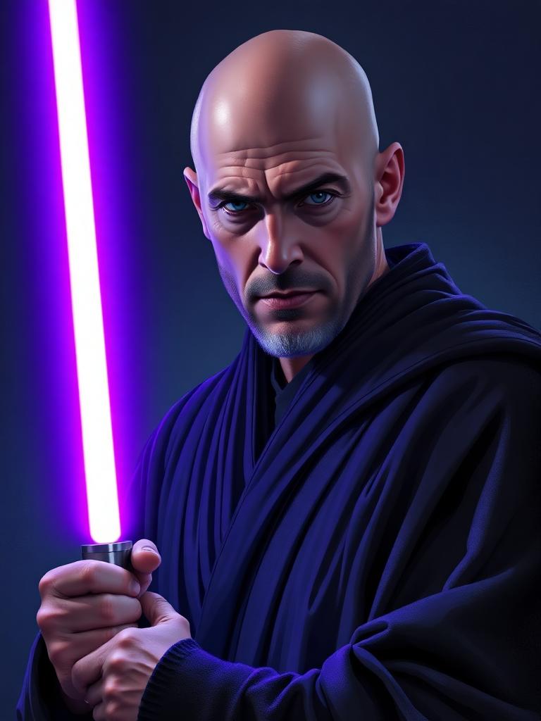Stylized portrait inspired by Mace Windu