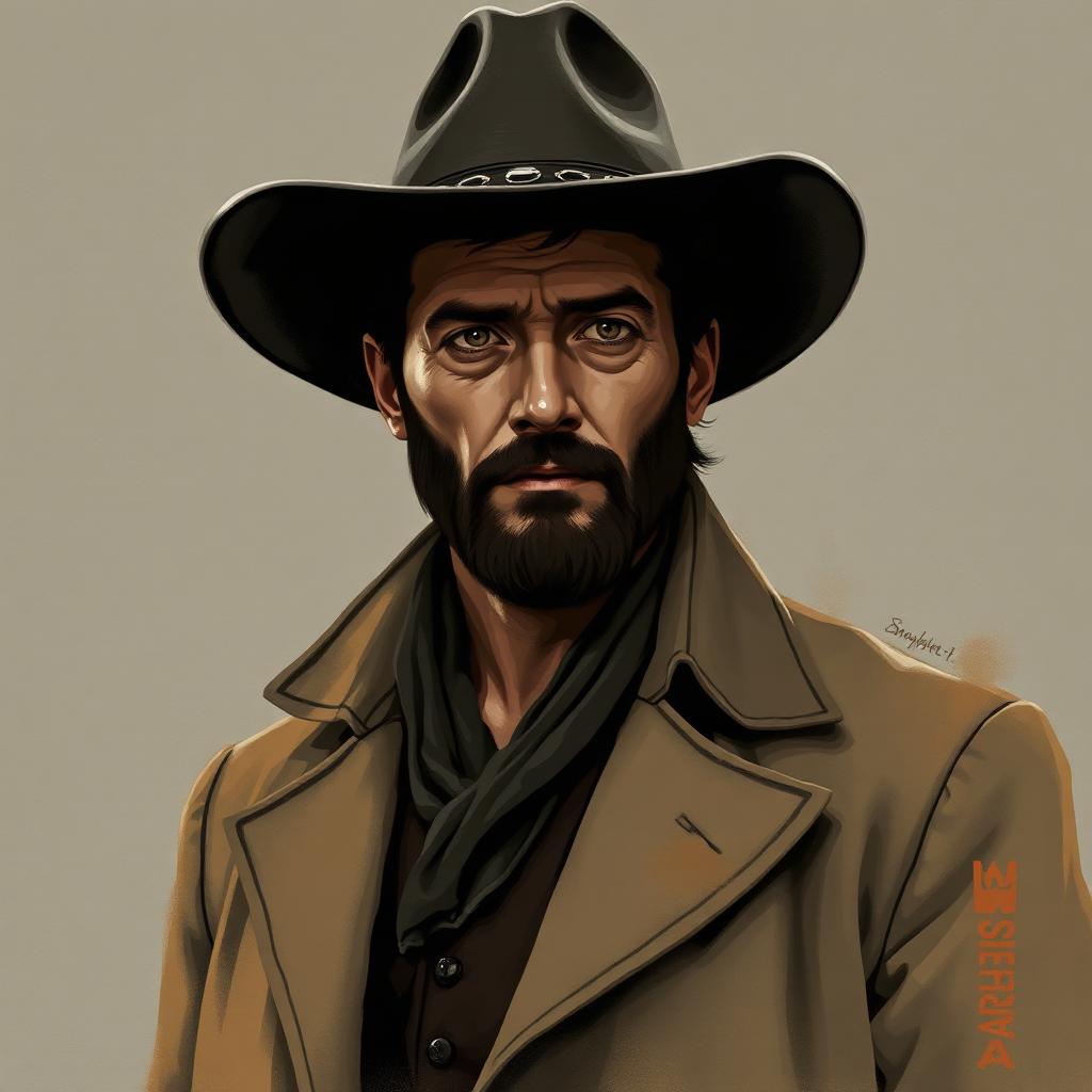 Stylized portrait inspired by the Man With No Name