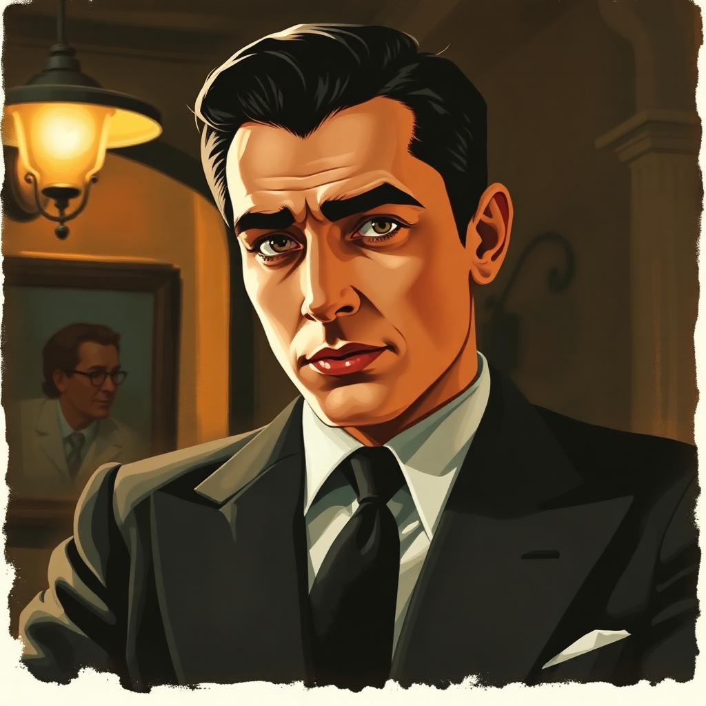 Stylized portrait inspired by Michael Corleone