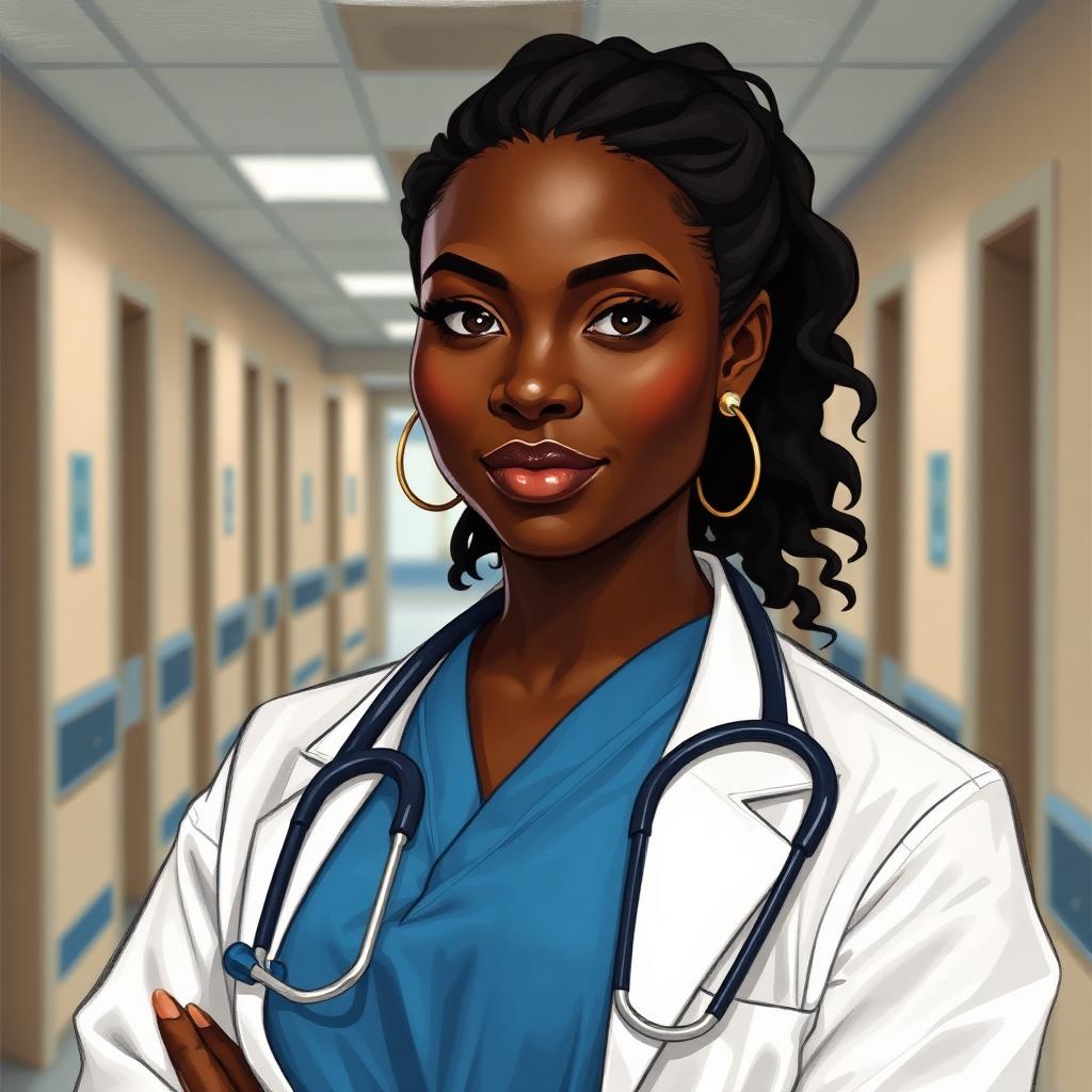 Stylized portrait inspired by Miranda Bailey