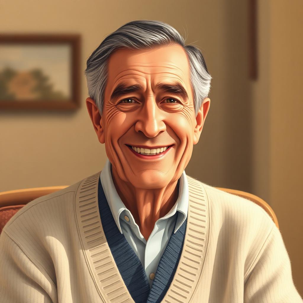 Stylized portrait inspired by Mr. Rogers