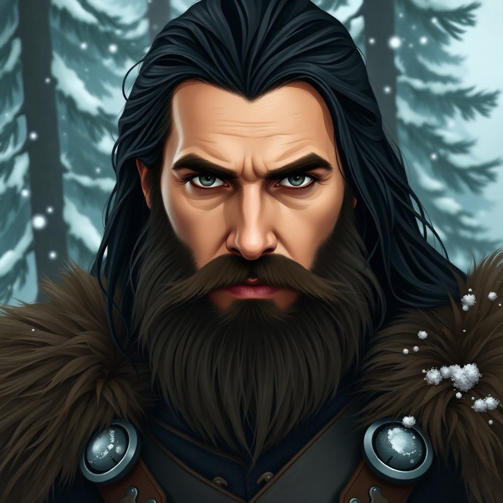 Stylized portrait inspired by Ned Stark