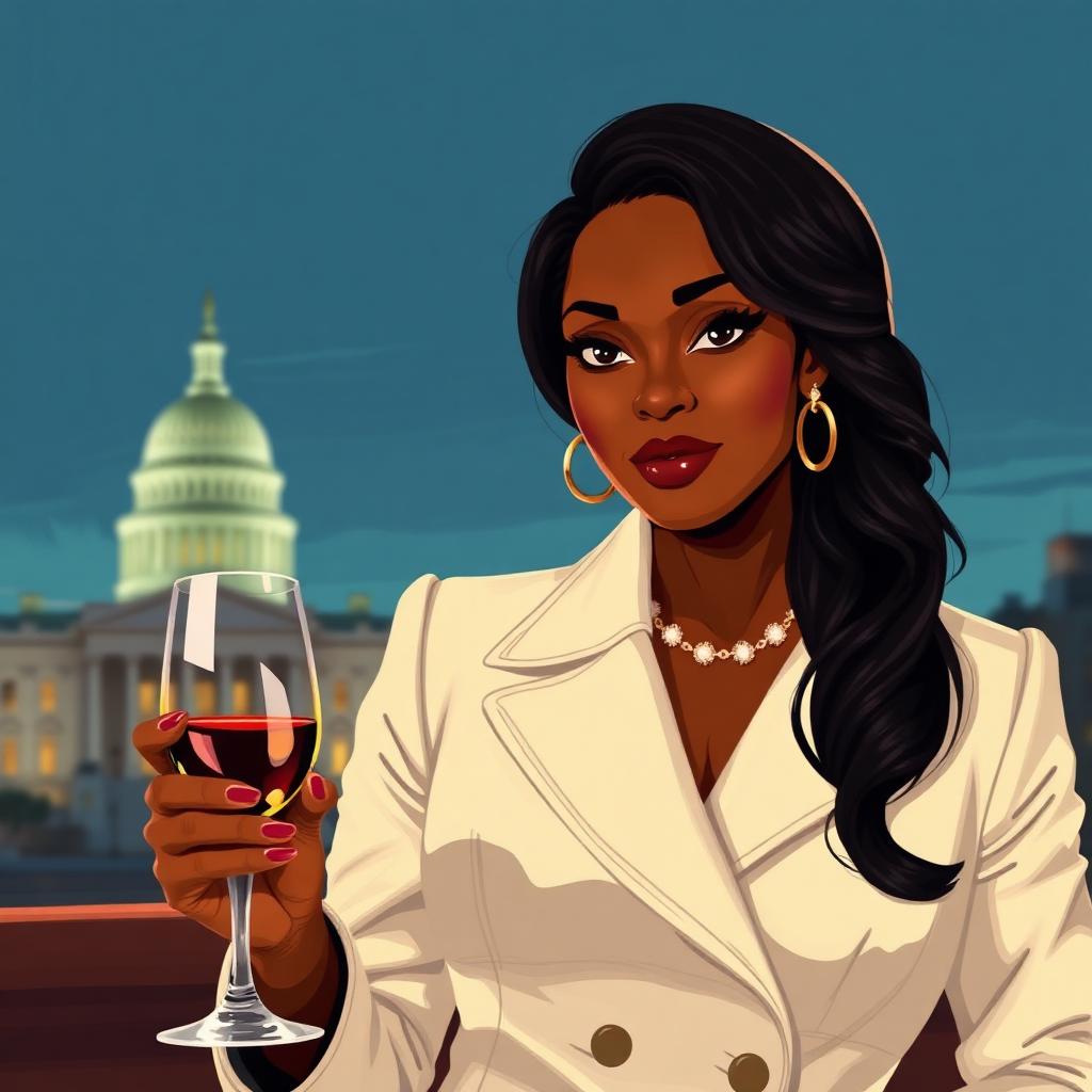 Stylized portrait inspired by Olivia Pope
