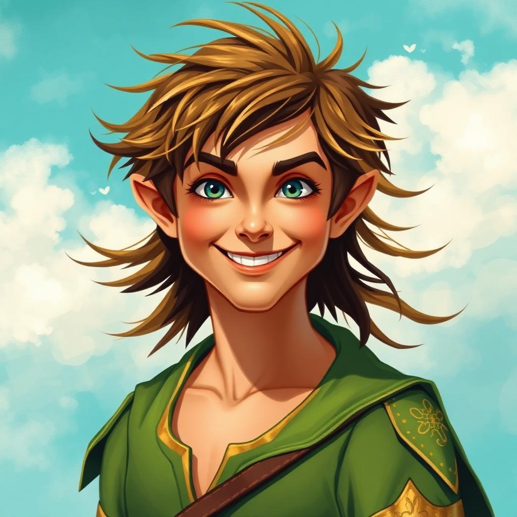 Stylized portrait inspired by Peter Pan