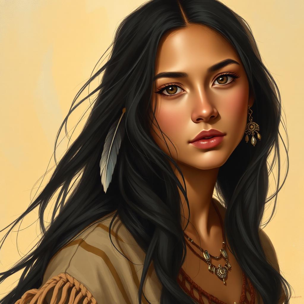 Stylized portrait inspired by Pocahontas