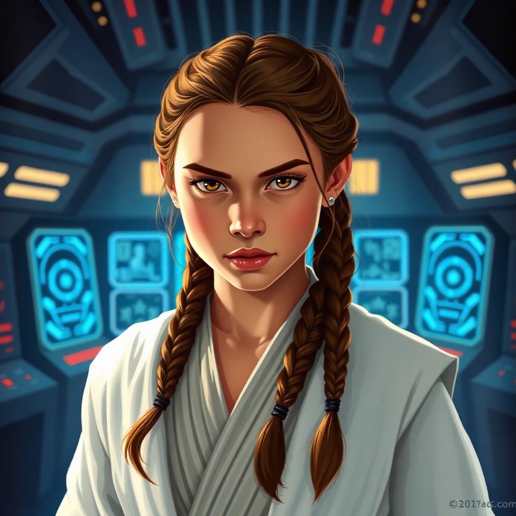 Stylized portrait inspired by Princess Leia
