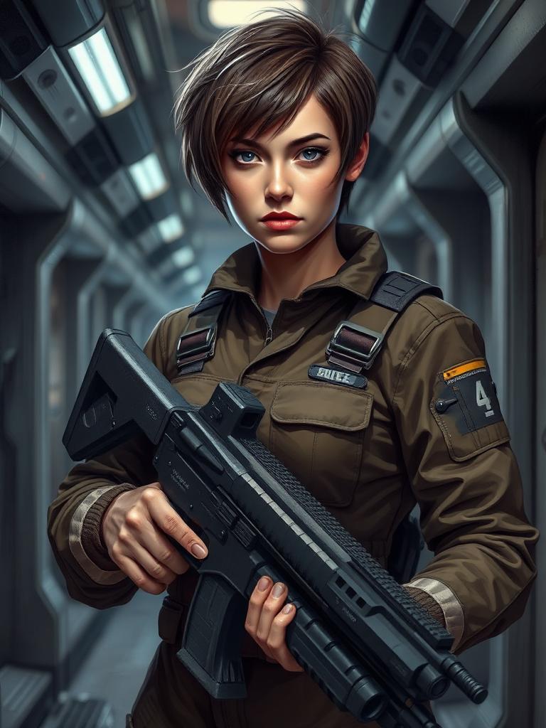 Stylized portrait inspired by Ellen Ripley