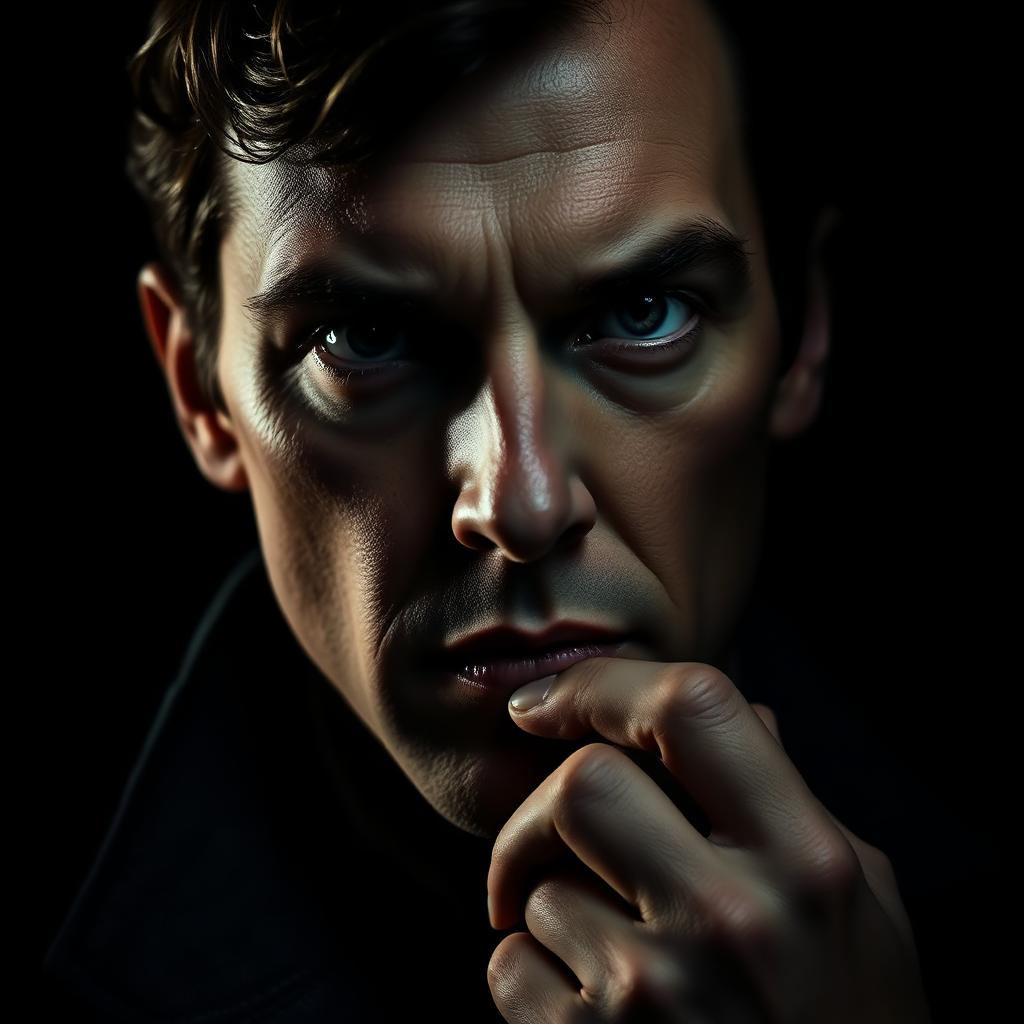 Stylized portrait inspired by Sherlock Holmes