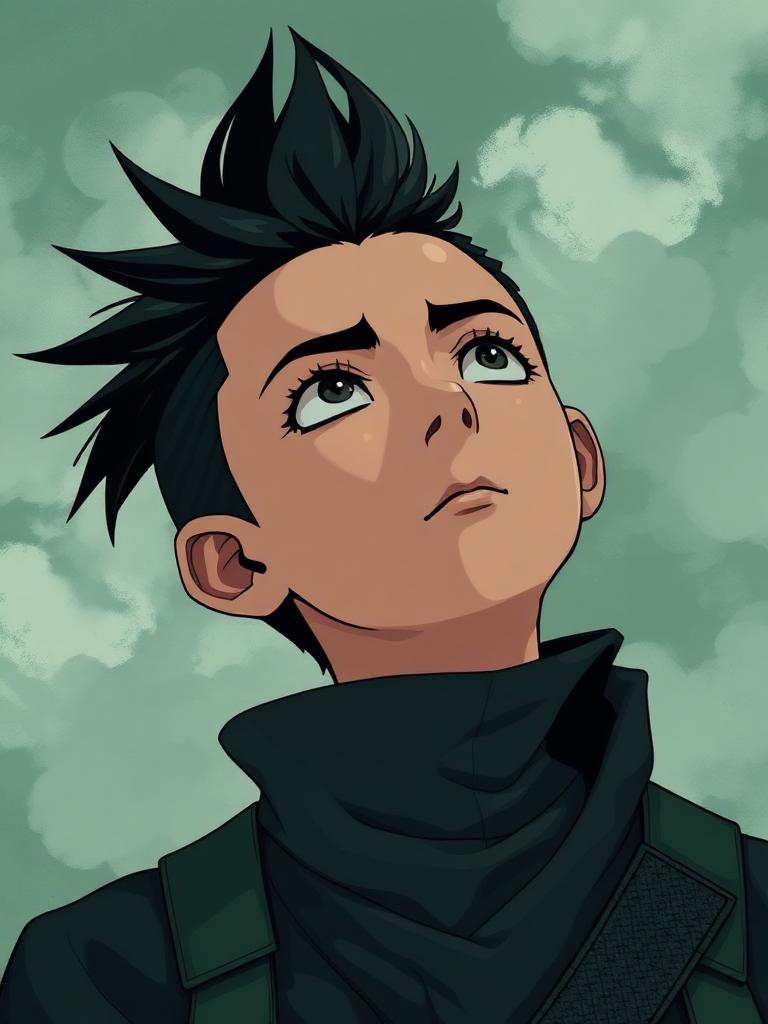 Stylized portrait inspired by Shikamaru Nara