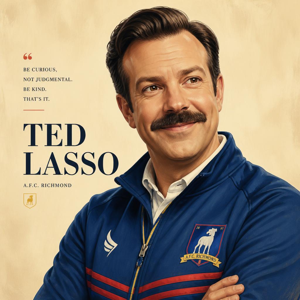Stylized portrait inspired by Ted Lasso