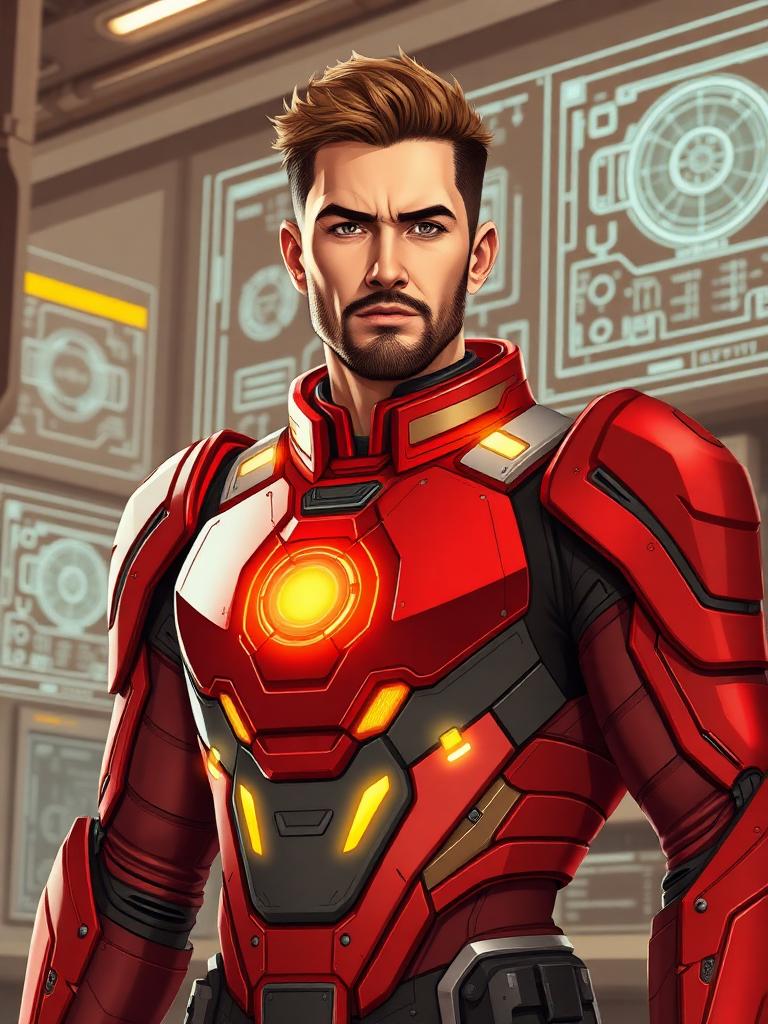 Stylized portrait inspired by Tony Stark