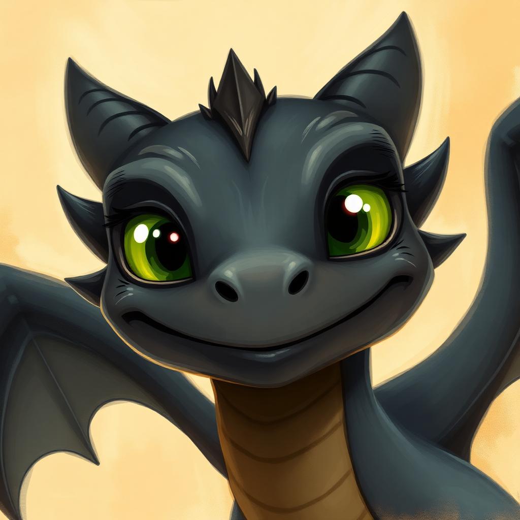 Stylized portrait inspired by Toothless