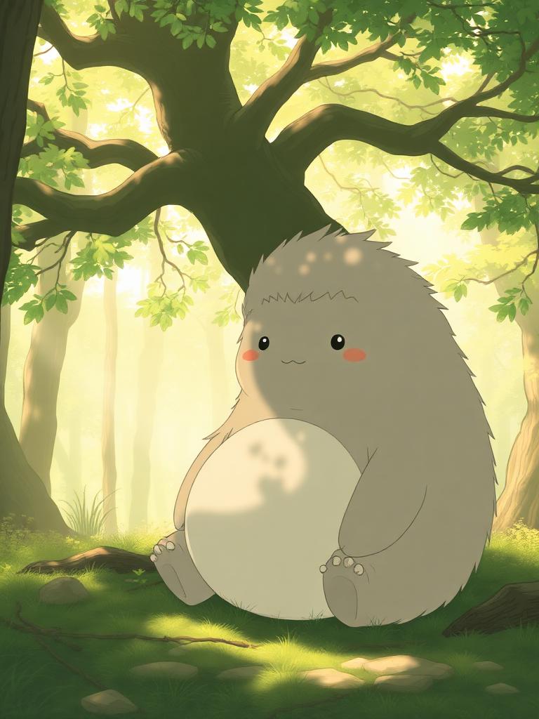 Stylized illustration inspired by Totoro
