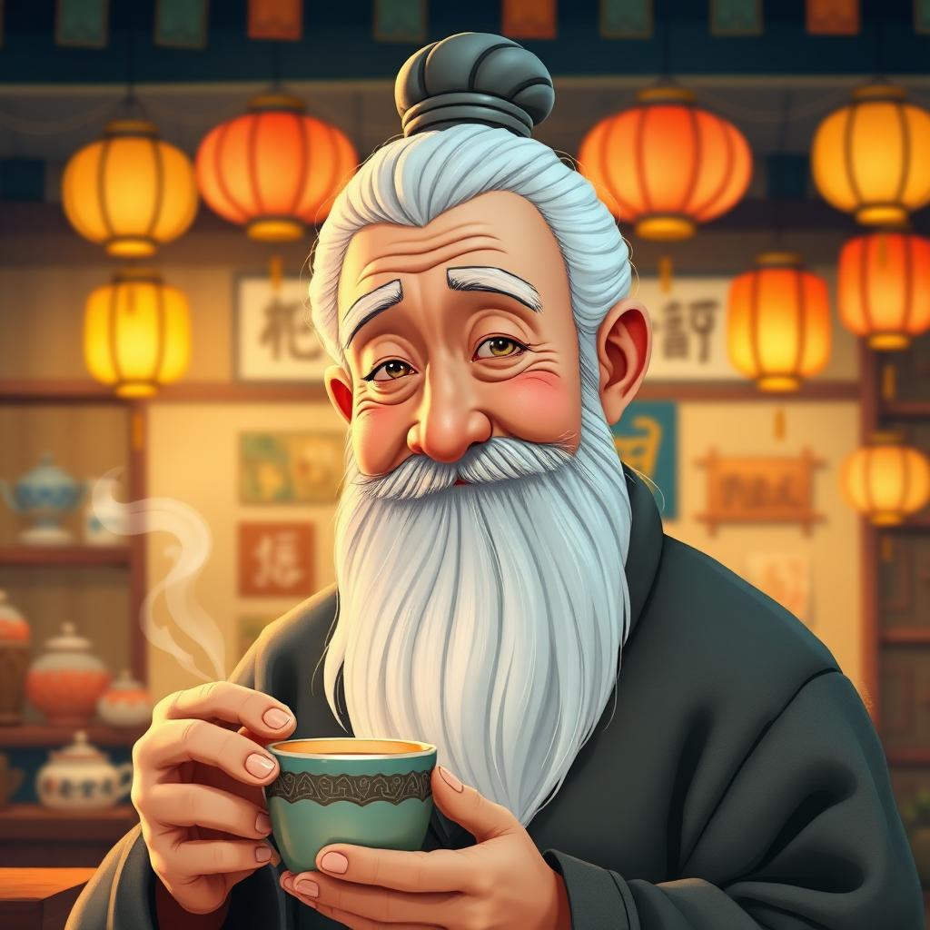 Stylized portrait inspired by Uncle Iroh