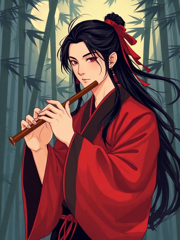 Stylized portrait inspired by Wei Wuxian