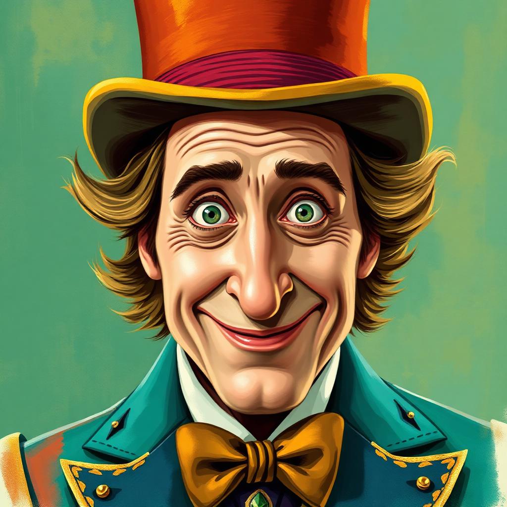 Stylized portrait inspired by Willy Wonka