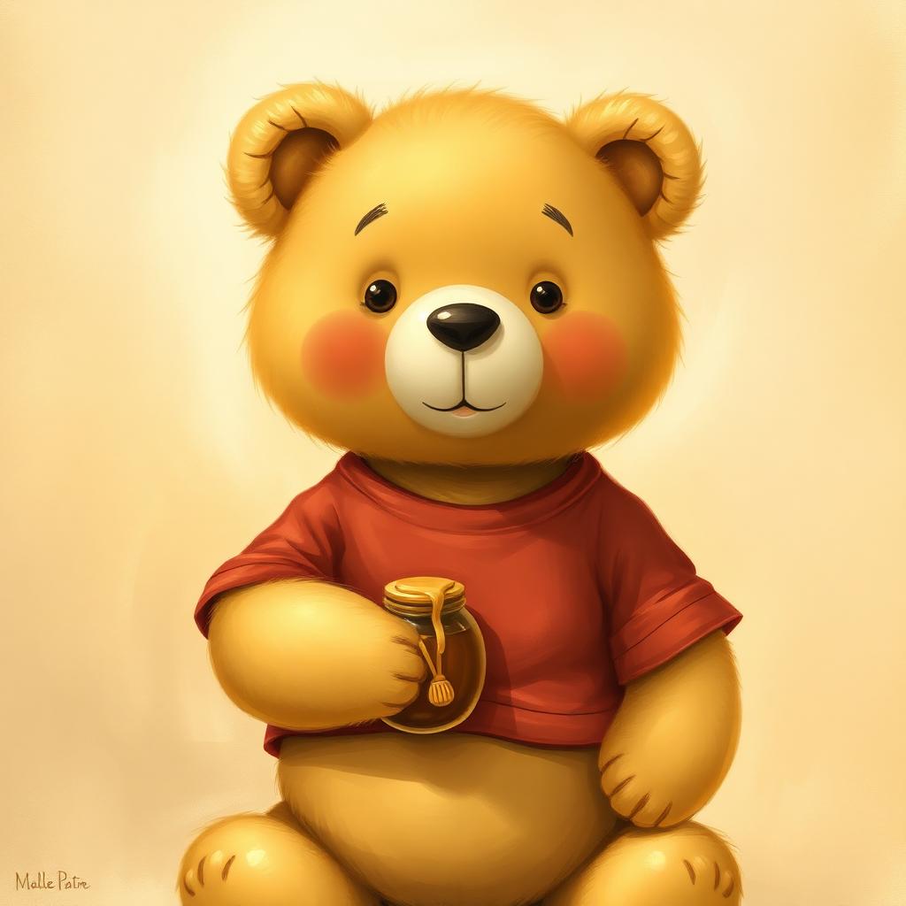 Stylized portrait inspired by Winnie the Pooh