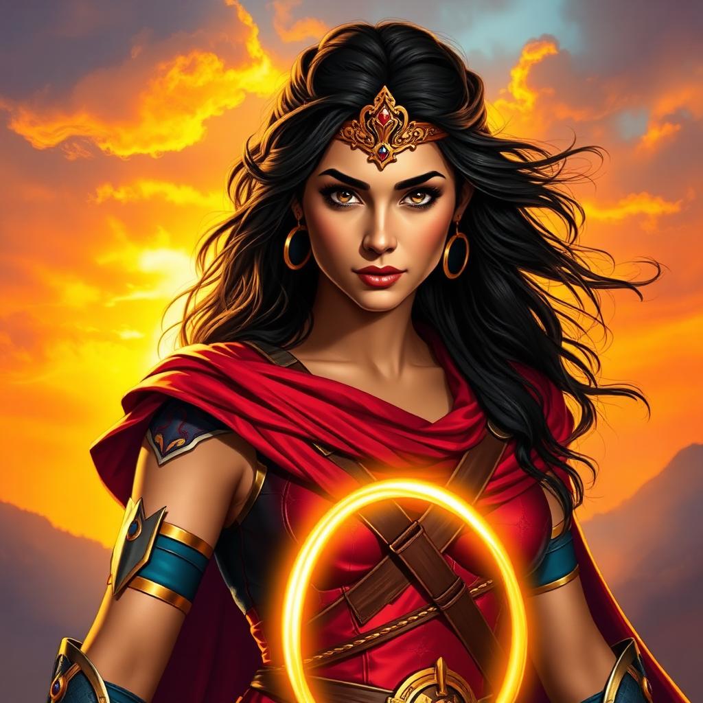 Stylized portrait inspired by Wonder Woman